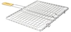 EMPOTEC Griglia per Cottura Barbecue BBQ 40x45 cm Graticola Incrociata in Acciaio Inox Ottima qualità Manico Legno