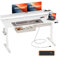 JOISCOPE Height-Adjustable Desk with Monitor Stand and 2 Drawers, Memory Height, Standing Desk with Outlets, USB & Tpye-C and Side Hook, Ideal for Office Desk and Home Desk, 140cm, White