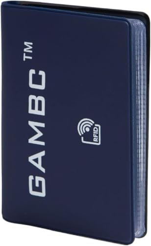 GAMBC Porte-cartes de crédit pour homme blindé Rfid Porte-cartes pour homme - Anti-vol à l'étalage - Protection des cartes de crédit sans contact - Portefeuille rfid en plastique semi-rigide - 8