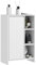 HOMCOM Meuble de Salle de Bain, Meuble de Rangement avec 3 Compartiments Ouverts, 1 Placard avec étagère réglable, 53 x 30 x 80 cm, Blanc