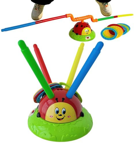 Musical Jump and Toss, Lawn Games for Toddler, Jump and Toss Musical Lawn Games, Indoor Outdoor Play Equipment for Summer, Tossing Toys for Kids, Children, Girls, Boys Ages 5-7