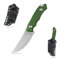 SDOKEDC 14C28N Stahl messer Feststehende Klinge mit G10 Griff & Kydex Scheide für Männer EDC Outdoor (Weiß+Grün)