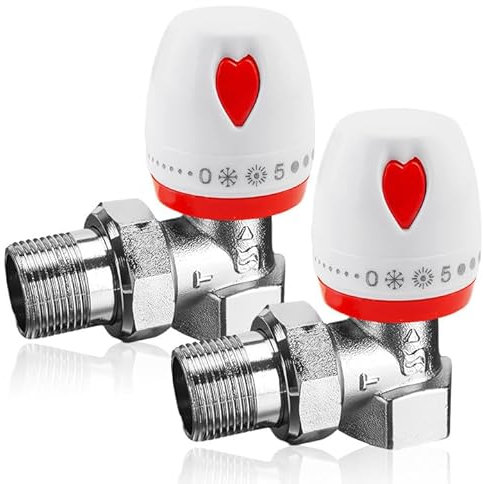 2 Pièces Thermostatique Radiateur, Kit De Thermostat, Tete Thermostatique, Robinet Thermostatique Radiateur Dn15 Tête De Thermostat Tête De Vanne De Radiateur Pour La Bureau