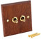 Sirxlevcy 86 Type Interrupteur de Panneau en Bois Applique Murale RéTro Interrupteur à Bascule en Laiton Interrupteur éLectrique à Grain de Bois Prise 2- Interrupteur