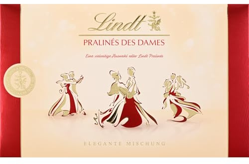 Lindt Schokolade | Des Dames Pralinés-Schachtel | 250g | 25 feine Pralinen-Kreationen in 12 köstlichen Sorten, teilweise mit Alkohol | Pralinen-Schokoladen-Geschenk