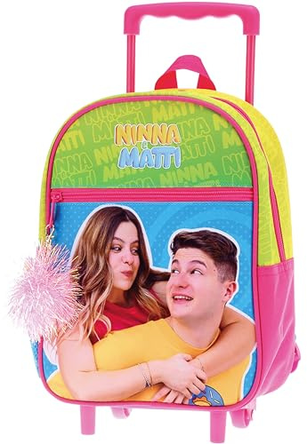 NINNA e MATTI Trolley Asilo per Bambini con Due Ruote e Manico Regolabile, Linea Scuola 2025-2026, Misure 27 x 22 x 10 cm