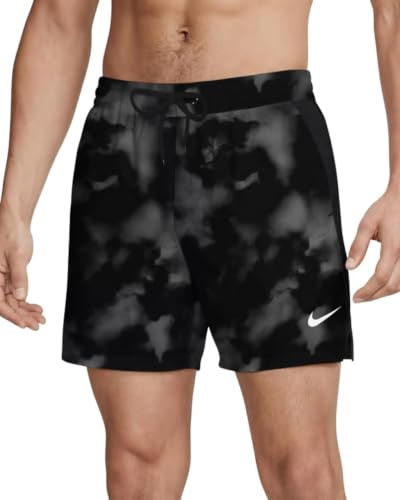 Nike - Nike Swim Contend AOP 5 Volley Short Black, Swim Trunks Unisex - Adulto