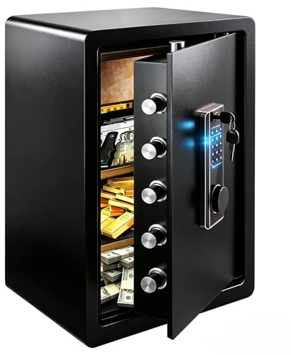 Sararoom Safe Tresor aus Stahl, 73L Sicherheit für Zuhause, Möbeltresore, Hotelsafes - 60x32x38cm mit digitaler Tastatursperre, Herausnehmbares Regal,Feuerfest Wasserdicht für Geld,Schmuck, Wertsachen