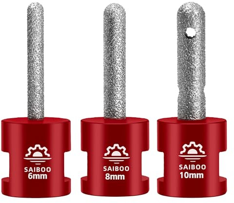 Diamant-Fingerfräs-Bit Durchmesser 6mm 8mm 10mm M14 Gewinde zum Vergrößerung Vorhandener Löcher Formgebung Polieren Schleifen auf Keramik Fliesen Marmor Granit Arbeitsplatte, für Winkelschleifer
