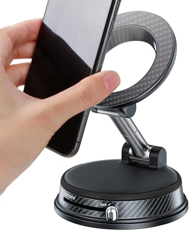 Kasmole Magnetische KFZ-Halterung für Smartphones, Vakuumsaugung 360 Grad drehbar, magnetische Halterung für Armaturenbrett, Telefonhalterung – für LKW TV