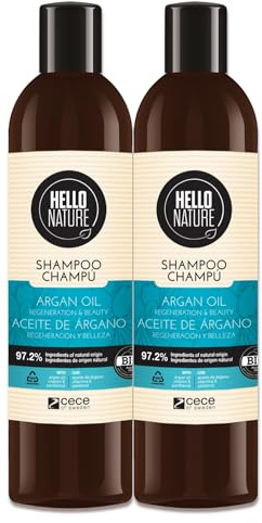 P-Beauty Naturkosmetik Arganöl Shampoo - Vegane Haarpflege für Damen & Herren - Shampoo gegen trockenes & strapaziertes Haar - Sanfte Reinigung, Regeneration & Glanz (2x300ml)