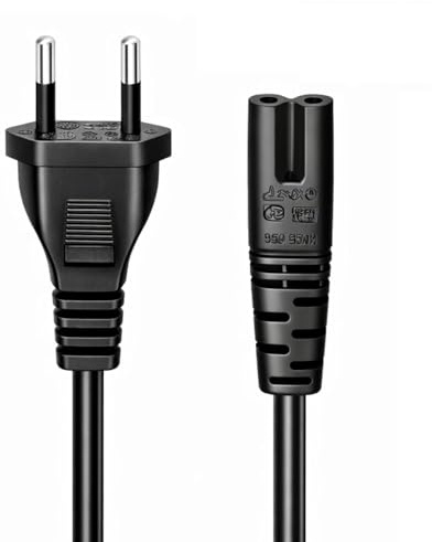 2 Polig Netzkabel für JBL PartyBox 110, 310, 710 Lautsprecher, Universelles Stromkabel für PS3, PS4, PS5 Kabel, Xbox One S/X, Fernseher, Stromkabel für Radiowecker Und Mehr, C7 Kabel 1,5 m, Schwarz