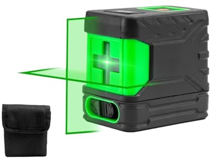 Télémètre Laser, Niveau Laser, Lumière De Haute Intensité, Lignes Fines, Dessin Automatique, Mini Portable 2 Vertes, Projecteur(Set 1)