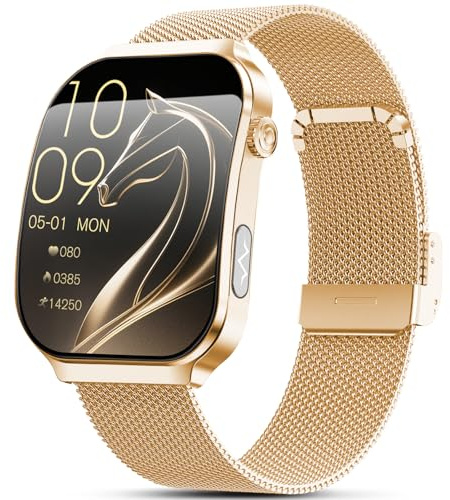 Lgnitek 2026 Nuovo Smartwatch Donna Con ECG, 2.2” Curvo Orologio Con 24H Pressione Sanguigna/HRV/SpO2/Acido Urico/Emozioni/Fatica/Sonno/Cardiofrequenzimetro Per Donna Fitness Tracker,IP68 IOS Android
