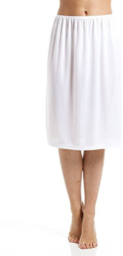 Camille White 24'' Half Length Cling Resistant Under Skirt Slip 20