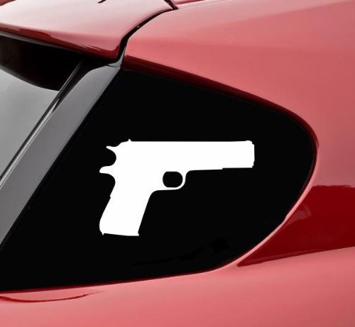 Ritrama Indigos UG Auto Aufkleber 1911 Pistole - Gun Silhouette Polizei - Armee Waffe 177mmx112mm