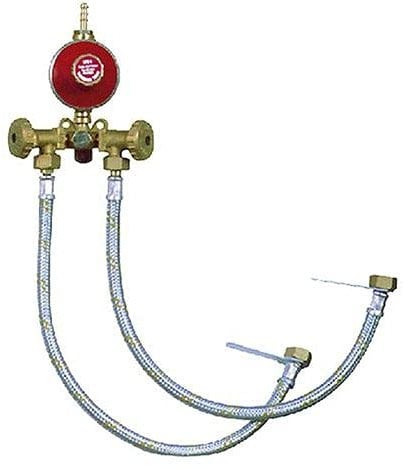 Centralina Per Gas A 2 Uscite Automatico, Completa Di Flessibili, Regolatore E Valvola Di Sicurezza.