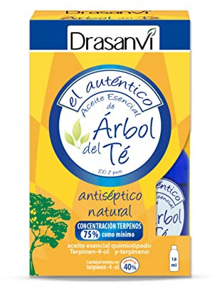 DRASANVI ACEITE DE ÁRBOL DEL TÉ CERTIFICADO BIO - Acción antiséptica natural - VEGANO - SIN GLUTEN - 18ml