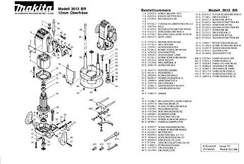 Makita 410126-4-8035 Griff Rechts, Original Ersatzteil 3612 BR