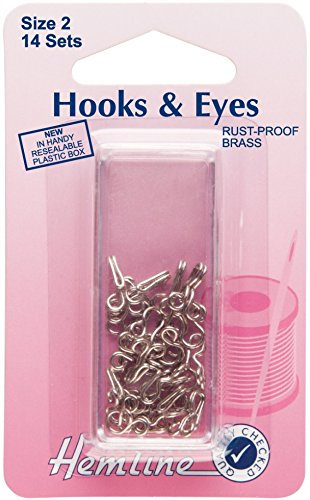Hemline Hook & Eye Fastenings Silver