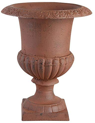 Esschert Design 2 Stück Blumentopf, Übertopf Französische Vase, Amphore auf Sockel, Größe XS, ca. 11 cm x 11 cm x 16 cm