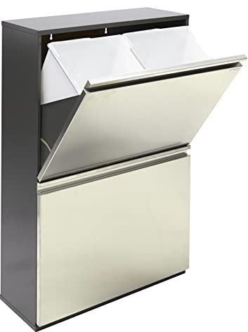 Arregui Vario CR605 Cubo de Basura y Reciclaje de Acero Inoxidable de 4 Compartimentos | 4x16L (64L) | Cubos de Basura de Cocina | Contenedores de Reciclaje para Casa | Exterior o Interior