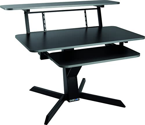 QUIK LOK - Z/460 BK WORKSTATION A 3 RIPIANI, Postazione di Lavoro a 3 Ripiani, Adatta a Tutti i Tipi di Mixer, Tastiere e Computer, Design Lineare, Colore Nero