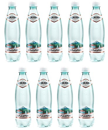Mineral Carbonatado Agua Borjomi Con gas agua en plástico 0,5l Botella [Paquete de 9]