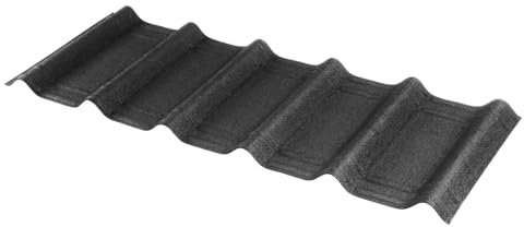 ONDUVILLA Dachplatten Bitumenwellplatten Anthrazit-Dachsystem zum Verlegen-Dachmaterial wetterfest&langlebig–Für Carport,Gartenhaus,Schuppen&Vordach–7er Set (Anthrazit, 2,17 m²)