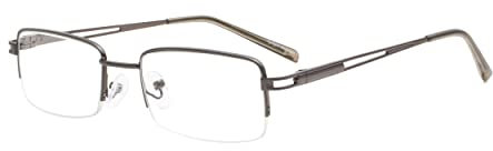 Eyekepper Rechteck Metall Halbrand Federscharnier Computer-Brillen Lesebrillen Gunmetal +2.5