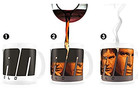 SD toys Star Wars Taza Térmica Han Solo, Cerámica, Negro, 8 cm