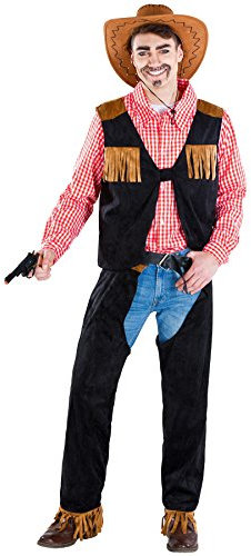 dressforfun Déguisement pour Homme Cowboy | Chaps de Cowboy + Gilet & Chemise | Western shérif Carnaval (XL | no. 300567)