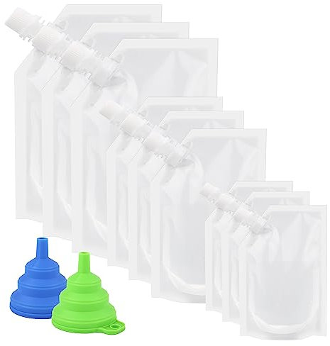 ERKOON Cruise Sneak Alcohol Flasks Kit Concealable and Reusable Undetectable Leak-Proof Plastic Drinking Flasks Liquor Pouches, Rum Runner Flask Cruise Kit for Concerts, Travel, Party, Events