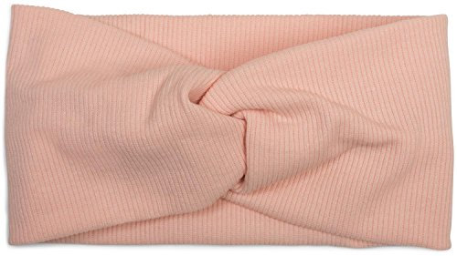 styleBREAKER Damen Haarband mit Twist Knoten in Feinripp Optik | Weiches Stirnband für Sport und Alltag | One Size elastisch, Farbe:Rose