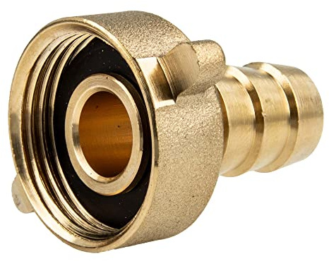 tecuro Schlauchverschraubung mit 1 Zoll ÜWM x Tülle Ø 20,9 mm, Messing blank