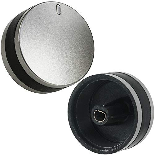 Spares2go Control Dial Switch Knob for Lamona 450002486 LAM3200 LAM3204 LAM3401 Oven Cooker (Silver/Black, Pack of 2)