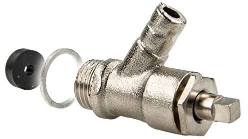 tecuro Entleerungsventil 1/4 Zoll, für Kugelhähne und Ventile, Messing vernickelt