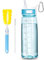 VENNERLI Wasserflasche 800ml Sport Trinkflasche mit Strohhalm Griff Zeitmarkierungen Auslaufsicher BPA Frei Ideal für Fahrrad Sport Yoga Camping （800ml Blau）