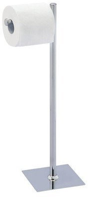 Stainless Steel Toilet ROLL Holder Stand Swivel Free Standing Holds Extra ROLL Storage Bathroom (Stainless Steel Square Base)