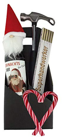 Geschenkset - Zollstock mit Gravur zum Auswählen - Weihnachts-Bier - Flaschenöffner-Hammer - Nikolaus - Männergeschenk/Handwerker/Weihnachten, Zollstöcke:-Hans