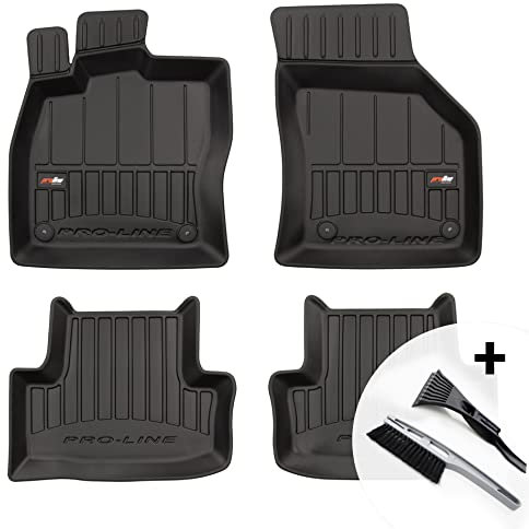 moto-MOLTICO 3D Gummimatten Auto, 4-teiliges Set, Allwetter Gummi Fußmatten, Antirutsch & Wasserfest Autoteppiche - passend für Skoda Karoq ab 2017