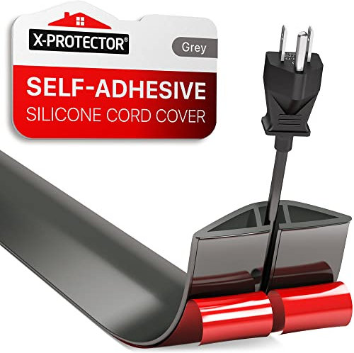 Floor Cord Cover X-Protector – 5’ Overfloor Cord Protector – Self-Adhesive Power Cable Protector – Silicone Cord Protector – Ideal Extension Cord Cover to Protect Wires On Floor (60 in)