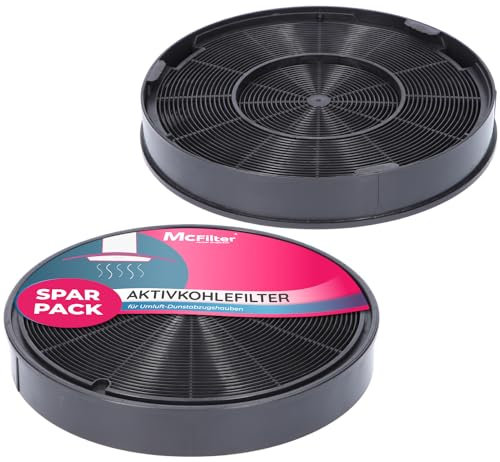 McFilter I 2x Aktivkohlefilter Ø 200mm für Dunstabzugshaube Alternative für AEG/Electrolux 9029793578 EFF62, Franke 112.0016.755, Bosch/Siemens/NEFF 00748732 00748733 DHZ5316, Miele 06532971 DKF14-1