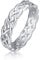 Amberta Damen Ring aus Sterling Silber Keltisches Knoten Design Spiraler Flechtring: Innen Umfang - Größe 53.8 mm