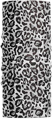 Headwear Animal Fur Print Snood - Multifunctional Outdoor Sports Fashion Bandana Headband Neck Gaiter Men Women Kids - Face Covering Balaclava, Snow Leopard