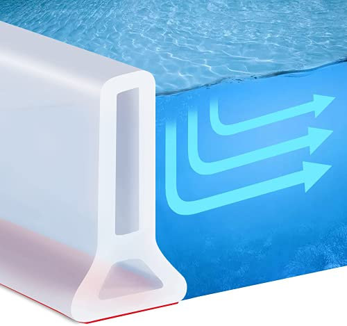 Duschschwellen - Wasserdamm, Wassersperre Dusche Boden - Silikon Duschdichtung Duschkabine, Boden Dichtleiste Dusche, Schwallschutzleiste Dusche, Bad Wasserbarriere (105 cm,Transparent)