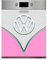 Oedim Vinyle pour lave-vaisselle Furgo Hippie rose, vinyle décoratif pour lave-vaisselle, 50 x 65 cm, décoration pour cuisine, autocollant lave-vaisselle