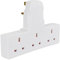 3 Way Plug Adapter UK Switched Socket- Multi Plug Extension 13A Wall Socket Surge Protector Power Extender Travel Adapter For Home, Office, Kitchen- White