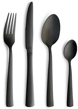 Beckmann & Rommerskirchen Besteckset PADINA | 16-teilig | Schwarz | Besteck Set | Essbesteck