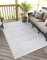carpet city In-& Outdoor Teppich - 280x380 cm - für Innen-& Außenbereich - Wetterfest Balkon-Teppich, Terrasse, Flur, Küche - Wohnzimmer-Teppiche - Hochtief/ 3D-Effekt - Ethno-Optik in Grau